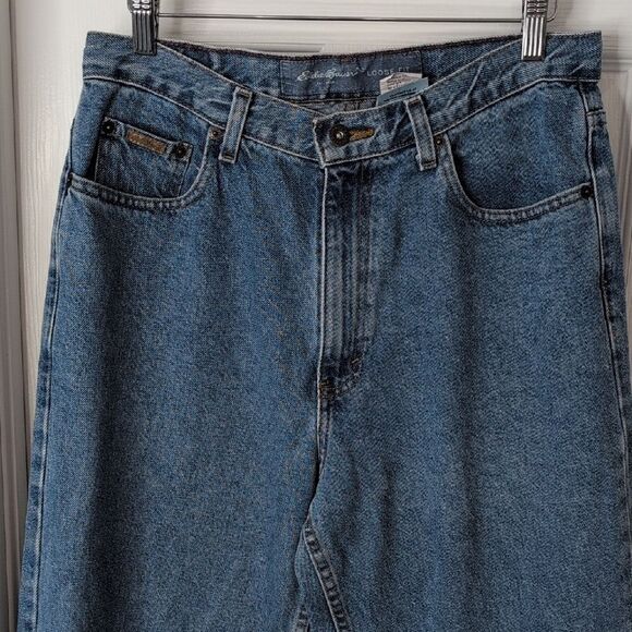 Eddie Bauer Women's Loose Fit Blue Jeans Vintage Y2K - Picture 7 of 10